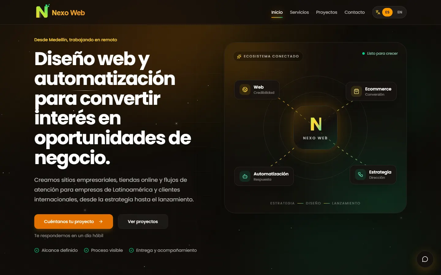 Captura del proyecto Nexo Web